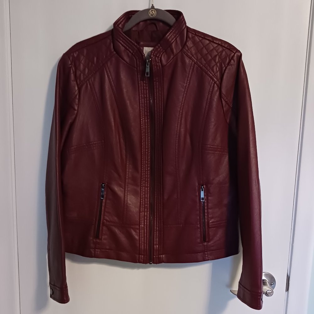 Dressbarn Faux Leather Dress Jacket - size L